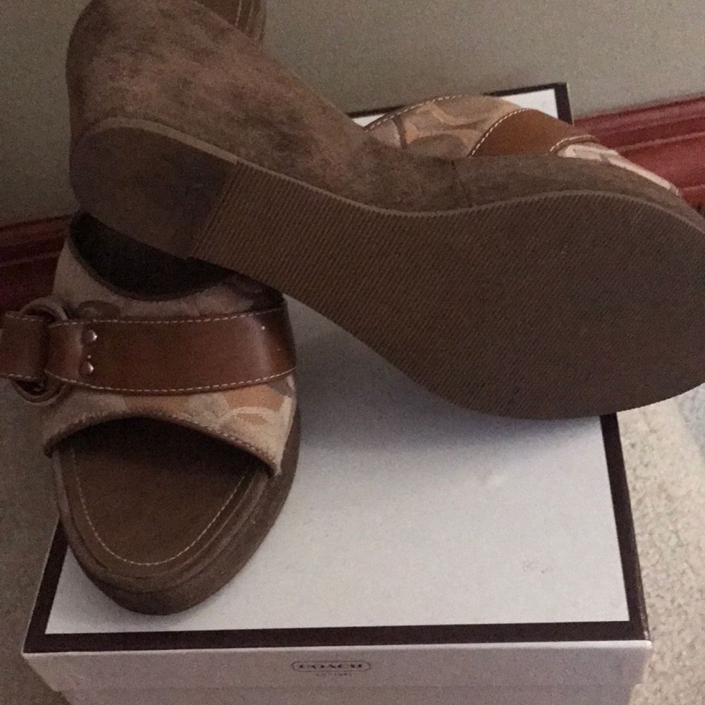 Authentic wedge suede sandal  COACH